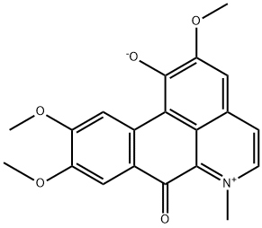 7H-Dibenzo[de,g]quinolinium, 1-hydroxy-2,9,10-trimethoxy-6-methyl-7-oxo-, inner salt,103769-59-1,结构式