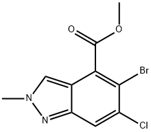 2H-Indazole-4-carboxylic acid, 5-bromo-6-chloro-2-methyl-, methyl ester Structure