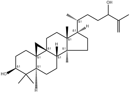 4,4,14-トリメチル-9β,19-シクロ-5α-コレスタ-25-エン-3β,24-ジオール 化学構造式