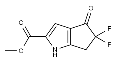 Cyclopenta[b]pyrrole-2-carboxylic acid, 5,5-difluoro-1,4,5,6-tetrahydro-4-oxo-, methyl ester 结构式