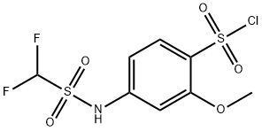 4-二氟甲磺酰氨基-2-甲氧基苯-1-磺酰氯 结构式