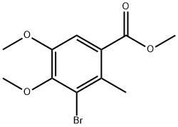 3-溴-4,5-二甲氧基-2-甲基苯甲酸甲酯 结构式