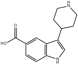 1H-Indole-5-carboxylic acid, 3-(4-piperidinyl)- 结构式