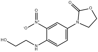 2-Oxazolidinone, 3-[4-[(2-hydroxyethyl)amino]-3-nitrophenyl]- Structure