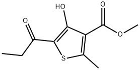 3-Thiophenecarboxylic acid, 4-hydroxy-2-methyl-5-(1-oxopropyl)-, methyl ester