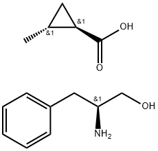 Cyclopropanecarboxylic acid, 2-methyl-, (1R,2R)-, compd. with (βS)-β-aminobenzenepropanol (1:1) Struktur