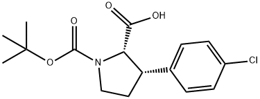 1,2-Pyrrolidinedicarboxylic acid, 3-(4-chlorophenyl)-, 1-(1,1-dimethylethyl) ester, (2S,3S)- Structure