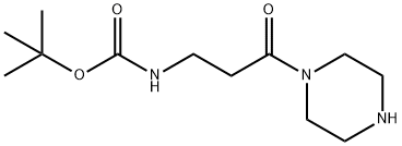 Carbamic acid, N-[3-oxo-3-(1-piperazinyl)propyl]-, 1,1-dimethylethyl ester 化学構造式