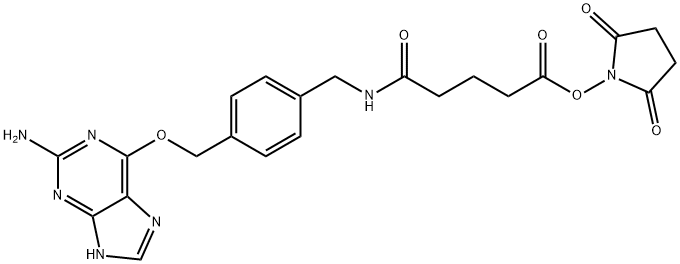 O6-(4-戊二酰氨基甲基苄基)-鸟嘌呤-琥珀酰亚胺酯 结构式