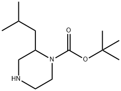 2-异丁基哌嗪-1-羧酸叔丁酯, 1060807-66-0, 结构式