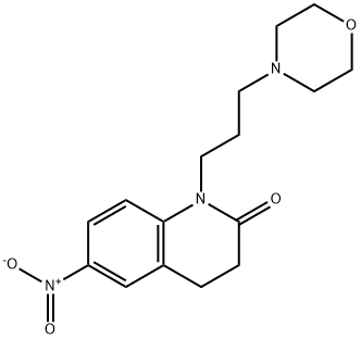 2(1H)-Quinolinone, 3,4-dihydro-1-[3-(4-morpholinyl)propyl]-6-nitro- 结构式