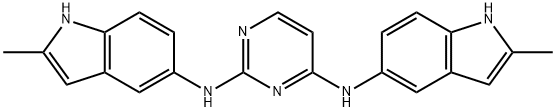 N2,N4-bis(2-methyl-1H-indol-5-yl)pyrimidine-2,4-diamine Structure