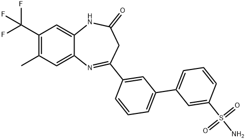 1071767-07-1 3'-(8-Methyl-4-oxo-7-trifluoromethyl-4,5-dihydro-3H-benzo[b][1,4]diazepin-2-yl)-biphenyl-3-sulfonic acid amide