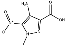 4-氨基-1-甲基-5-硝基-1H-吡唑-3-羧酸, 107259-81-4, 结构式