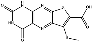 Thieno[3,2-g]pteridine-7-carboxylic acid, 1,2,3,4-tetrahydro-6-(methylthio)-2,4-dioxo- 化学構造式