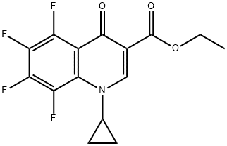 3-Quinolinecarboxylic acid, 1-cyclopropyl-5,6,7,8-tetrafluoro-1,4-dihydro-4-oxo-, ethyl ester 化学構造式
