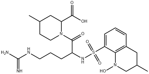 107946-30-5 2-Piperidinecarboxylic acid, 1-[5-[(aminoiminomethyl)amino]-1-oxo-2-[[(1,2,3,4-tetrahydro-1-hydroxy-3-methyl-8-quinolinyl)sulfonyl]amino]pentyl]-4-methyl-