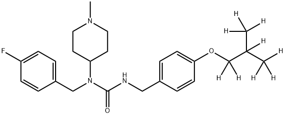Urea, N-[(4-fluorophenyl)methyl]-N-(1-methyl-4-piperidinyl)-N'-[[4-[2-(methyl-d3)propoxy-1,1,2,3,3,3-d6]phenyl]methyl]- 结构式
