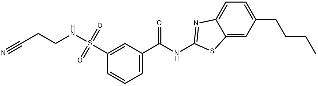 N-(6-Butyl-1,3-benzothiazol-2-yl)-3-[(2-cyanoethyl)sulfamoyl]benzamide 结构式