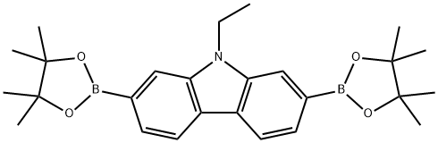 9H-Carbazole, 9-ethyl-2,7-bis(4,4,5,5-tetramethyl-1,3,2-dioxaborolan-2-yl)-, 1093666-87-5, 结构式