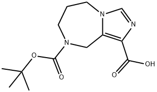 8-(叔丁氧羰基)-6,7,8,9-四氢-5H-咪唑并[1,5-A][1,4]二氮杂-1-羧酸 结构式