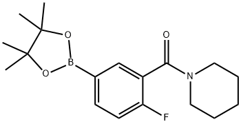 1-{[2-fluoro-5-(tetramethyl-1,3,2-dioxaborolan-2-yl)phenyl]carbonyl}piperidine Structure