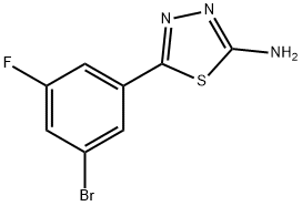 5-(3-溴-5-氟苯基)-1,3,4-噻二唑-2-胺, 1094640-20-6, 结构式