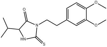 3-[2-(3,4-dimethoxyphenyl)ethyl]-5-(propan-2-yl)-2-sulfanylideneimidazolidin-4-one 结构式