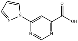 4-Pyrimidinecarboxylic acid, 6-(1H-pyrazol-1-yl)-,1097256-28-4,结构式
