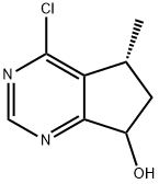5H-Cyclopentapyrimidin-7-ol, 4-chloro-6,7-dihydro-5-methyl-, (5R)- Struktur