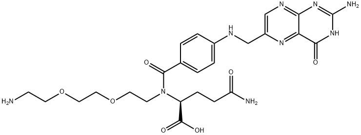 L-Glutamine, N2-[4-[[(2-amino-3,4-dihydro-4-oxo-6-pteridinyl)methyl]amino]benzoyl]-N-[2-[2-(2-aminoethoxy)ethoxy]ethyl]- Structure