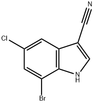 1H-Indole-3-carbonitrile, 7-bromo-5-chloro-,1100217-79-5,结构式
