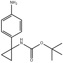 叔丁基(1-(4-氨基苯基)环丙基)氨基甲酸酯 结构式