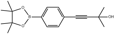 2-甲基-4-[4-(4,4,5,5-四甲基-1,3,2-二氧杂硼环戊烷-2-基)苯基]-3-丁炔-2-醇, 1105663-20-4, 结构式