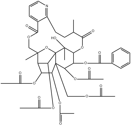 (8α)-8-(アセチルオキシ)-2-O-ベンゾイル-2-O-デアセチル-8-デオキソエボニミン 化学構造式