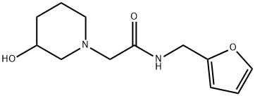 1-Piperidineacetamide, N-(2-furanylmethyl)-3-hydroxy- Structure