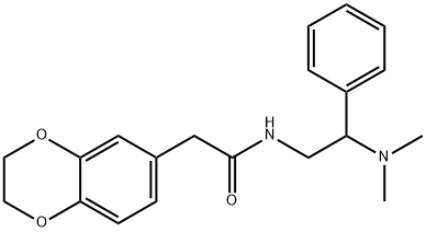 2-(2,3-二氢苯并[B][1,4]二噁英-6-基)-N-[2-(二甲氨基)-2-苯基乙基]乙酰胺, 1110883-26-5, 结构式