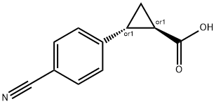 2-(4-cyanophenyl)cyclopropane-1-carboxylic acid 结构式