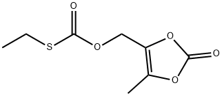 Carbonothioic acid, S-ethyl O-((5-methyl-2-oxo-1,3-dioxol-4-yl)methyl) ester Struktur