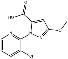 1-(3-氯吡啶-2-基)-3-甲氧基-1H-吡唑-5-羧酸, 1122021-75-3, 结构式