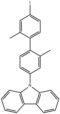 9H-Carbazole, 9-(4'-iodo-2,2'-dimethyl[1,1'-biphenyl]-4-yl)- 结构式