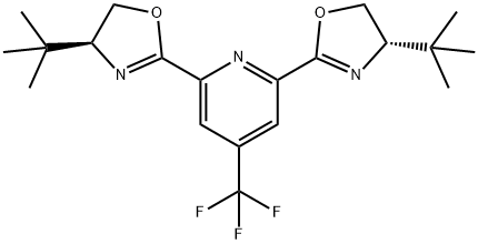 Pyridine, 2,6-bis[(4S)-4-(1,1-dimethylethyl)-4,5-dihydro-2-oxazolyl]-4-(trifluoromethyl)- Structure