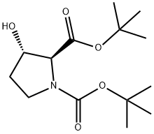 1,2-Pyrrolidinedicarboxylic acid, 3-hydroxy-, 1,2-bis(1,1-dimethylethyl) ester, (2S,3S)- 结构式