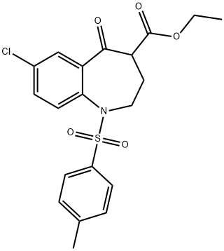 7-氯-5-氧代-1-甲苯基-2,3,4,5，-四氢-1H-苯并[b]氮杂-4-羧酸乙酯, 1133419-00-7, 结构式