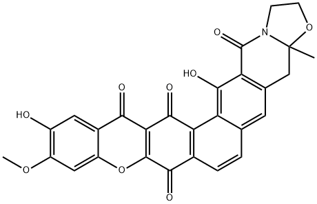 [1]Benzopyrano[2',3':6,7]naphth[2,1-g]oxazolo[3,2-b]isoquinoline-8,14,15,17-tetrone, 1,2,3a,4-tetrahydro-12,16-dihydroxy-11-methoxy-3a-methyl- 结构式