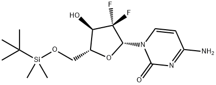 2'-Deoxy-5'-O-[(1,1-diMethylethyl)diMethylsilyl]-2',2'-difluorocytidine 结构式