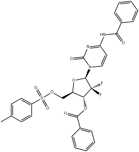 N-Benzoyl-2'-deoxy-2',2'-difluorocytidine 3'-Benzoate 5'-(4-Methylbenzenesulfonate) Structure