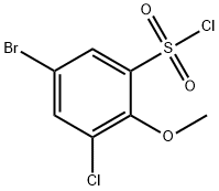Benzenesulfonyl chloride, 5-bromo-3-chloro-2-methoxy- Structure