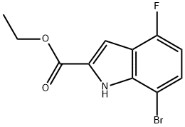 1H-Indole-2-carboxylic acid, 7-bromo-4-fluoro-, ethyl ester Struktur
