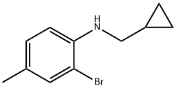 2-溴-N-(环丙基甲基)-4-甲基苯胺, 1156170-78-3, 结构式